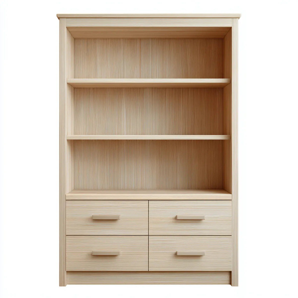 Bibliothèque de bureau avec 4 tiroirs en pin massif naturel 90 x 35 x 190 cm rectangulaire